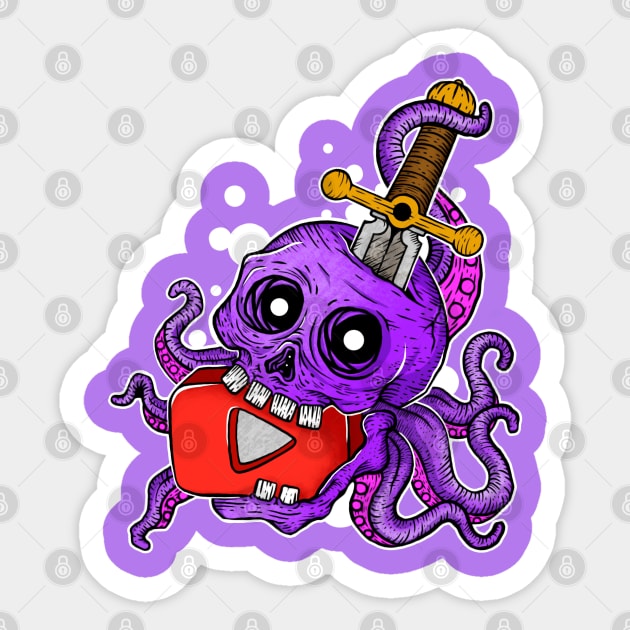 Skull Octopus Sticker by DMD Art Studio